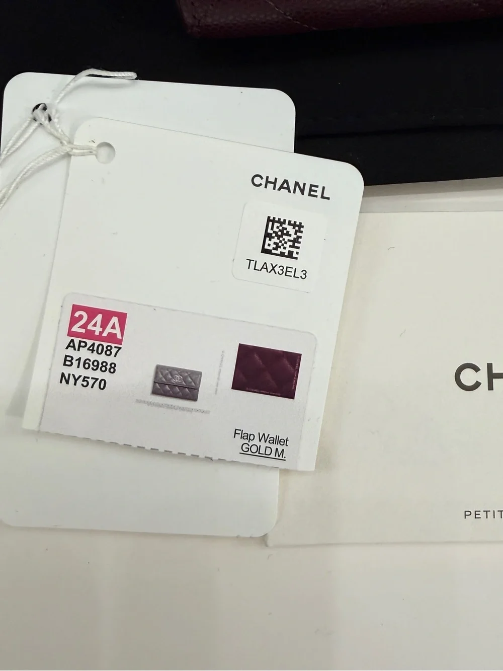 Chanel 24A Medium Wallet in Dark Burgundy